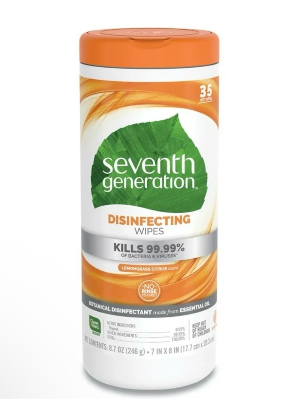 Seventh Generation - Lemongrass Citrus Disinfecting Wipes - 35 Count - Picture 6 of 6